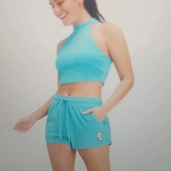 FABLETICS TERRY BUILT-IN BRA TANK SIZE L BLUE - Picture 2 of 6